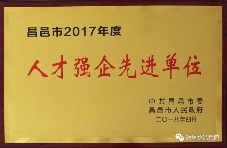 【頭條】昌邑市龍港無(wú)機(jī)硅有限公司入選市2017年度“人才強(qiáng)企先進(jìn)單位”